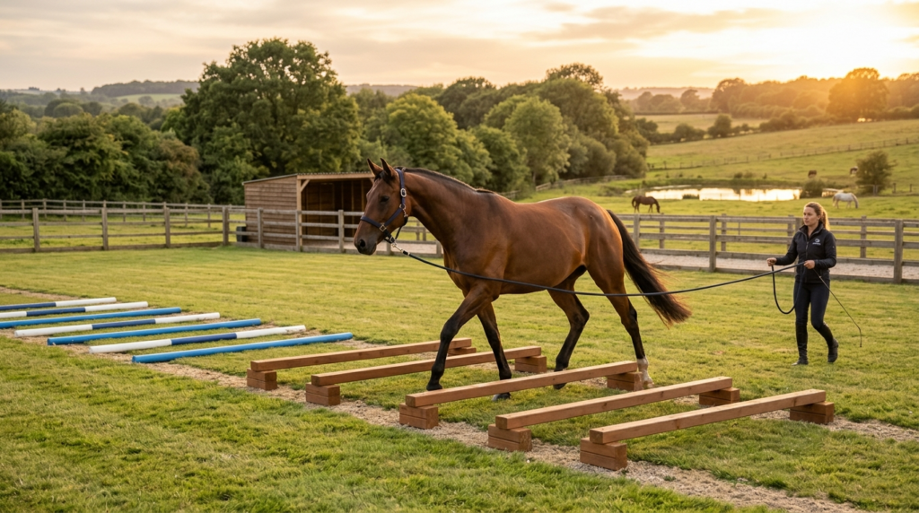 Holistic equine recovery setup: A healthy horse in a spaciou
