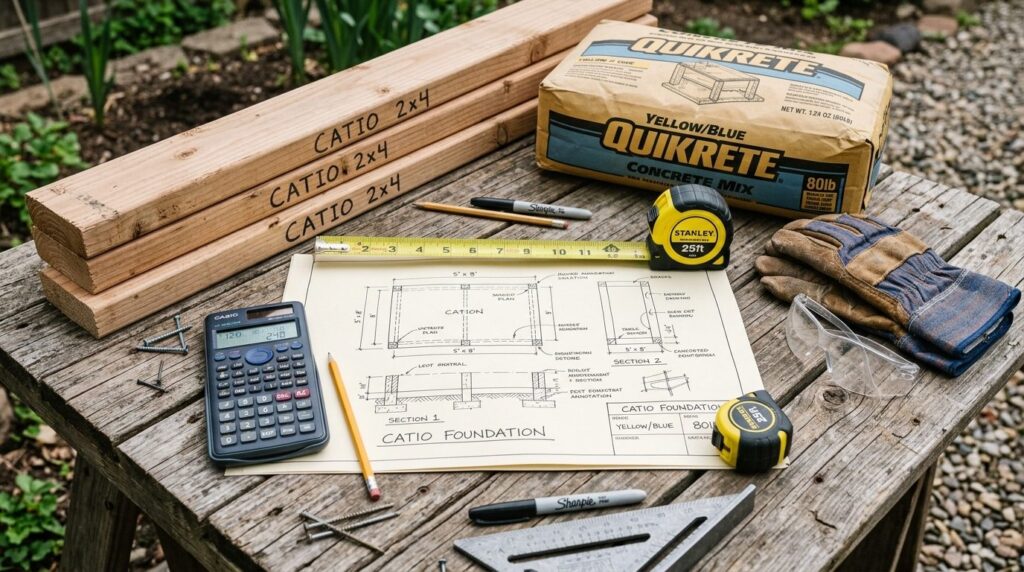 Close-up detailed shot of construction materials and tools l
